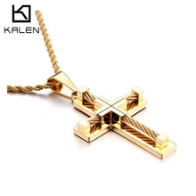 Load image into Gallery viewer, KALEN Hot Stainless Steel Wire Cross Pendant Necklace