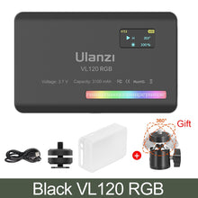 Load image into Gallery viewer, Ulanzi VL120 RGB LED Video Light; Full Color Rechargeable 3100mAh Dimmable 2500-9000K Lamp