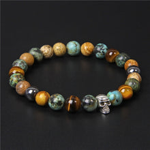 Load image into Gallery viewer, Skull Bracelets For Men Women Natural Stone; 8MM Beads Stretch Bangles