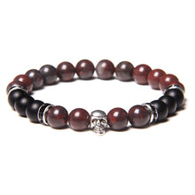 Load image into Gallery viewer, Skull Bracelets For Men Women Natural Stone; 8MM Beads Stretch Bangles