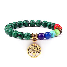 Load image into Gallery viewer, Chakra Life Tree Healing Bracelets (some adjustable); Natural Stone; Reiki; Yoga; Meditation