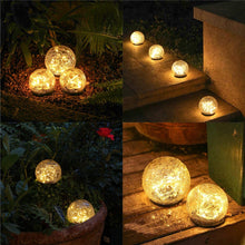 Load image into Gallery viewer, Solar Lamps; Cracked Glass; Round Ball Lights; Outdoor Waterproof LED