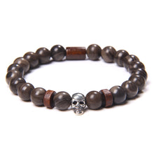 Load image into Gallery viewer, Skull Bracelets For Men Women Natural Stone; 8MM Beads Stretch Bangles