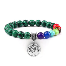 Load image into Gallery viewer, Chakra Life Tree Healing Bracelets (some adjustable); Natural Stone; Reiki; Yoga; Meditation