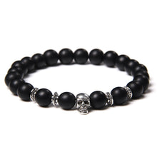 Load image into Gallery viewer, Skull Bracelets For Men Women Natural Stone; 8MM Beads Stretch Bangles