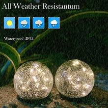 Load image into Gallery viewer, Solar Lamps; Cracked Glass; Round Ball Lights; Outdoor Waterproof LED