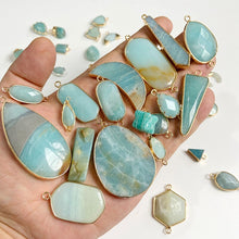 Load image into Gallery viewer, Amazonite Natural Stone; Pendant, Bracelet, Charm; Blue Semi-Precious Jewelry