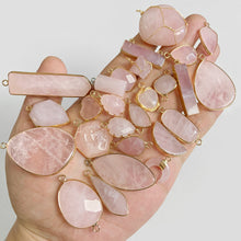 Load image into Gallery viewer, Natural Rose Quartz; Pendant; Bracelet; Charms for Jewelry Making; Earring Accessory