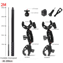 Load image into Gallery viewer, Motorcycle Camera Holder; Bracket Clamp Mount; Invisible Selfie Stick; Bike