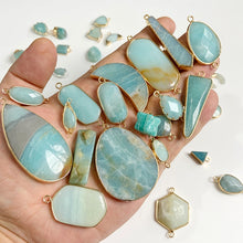 Load image into Gallery viewer, Amazonite Natural Stone; Pendant, Bracelet, Charm; Blue Semi-Precious Jewelry