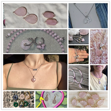 Load image into Gallery viewer, Natural Rose Quartz; Pendant; Bracelet; Charms for Jewelry Making; Earring Accessory