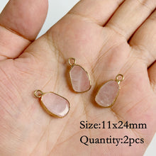 Load image into Gallery viewer, Natural Rose Quartz; Pendant; Bracelet; Charms for Jewelry Making; Earring Accessory