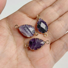 Load image into Gallery viewer, Natural Purple Crystal Quartz Stone Amethyst; Pendant; Earring; Charm for Handmade Jewelry Making