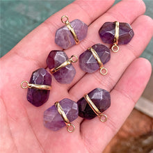 Load image into Gallery viewer, Natural Purple Crystal Quartz Stone Amethyst; Pendant; Earring; Charm for Handmade Jewelry Making