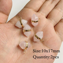 Load image into Gallery viewer, Natural Rose Quartz; Pendant; Bracelet; Charms for Jewelry Making; Earring Accessory