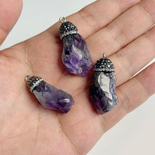 Load image into Gallery viewer, Natural Purple Crystal Quartz Stone Amethyst; Pendant; Earring; Charm for Handmade Jewelry Making