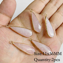 Load image into Gallery viewer, Natural Rose Quartz; Pendant; Bracelet; Charms for Jewelry Making; Earring Accessory