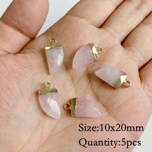Load image into Gallery viewer, Natural Rose Quartz; Pendant; Bracelet; Charms for Jewelry Making; Earring Accessory