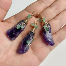 Load image into Gallery viewer, Natural Purple Crystal Quartz Stone Amethyst; Pendant; Earring; Charm for Handmade Jewelry Making