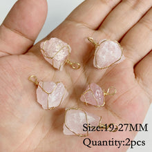 Load image into Gallery viewer, Natural Rose Quartz; Pendant; Bracelet; Charms for Jewelry Making; Earring Accessory