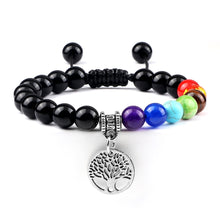Load image into Gallery viewer, Chakra Life Tree Healing Bracelets (some adjustable); Natural Stone; Reiki; Yoga; Meditation