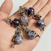 Load image into Gallery viewer, Natural Purple Crystal Quartz Stone Amethyst; Pendant; Earring; Charm for Handmade Jewelry Making
