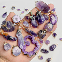 Load image into Gallery viewer, Natural Purple Crystal Quartz Stone Amethyst; Pendant; Earring; Charm for Handmade Jewelry Making