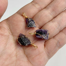 Load image into Gallery viewer, Natural Purple Crystal Quartz Stone Amethyst; Pendant; Earring; Charm for Handmade Jewelry Making
