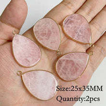 Load image into Gallery viewer, Natural Rose Quartz; Pendant; Bracelet; Charms for Jewelry Making; Earring Accessory