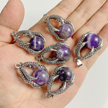 Load image into Gallery viewer, Natural Purple Crystal Quartz Stone Amethyst; Pendant; Earring; Charm for Handmade Jewelry Making