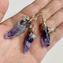 Load image into Gallery viewer, Natural Purple Crystal Quartz Stone Amethyst; Pendant; Earring; Charm for Handmade Jewelry Making