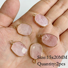 Load image into Gallery viewer, Natural Rose Quartz; Pendant; Bracelet; Charms for Jewelry Making; Earring Accessory