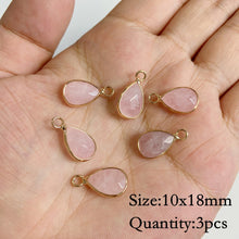 Load image into Gallery viewer, Natural Rose Quartz; Pendant; Bracelet; Charms for Jewelry Making; Earring Accessory