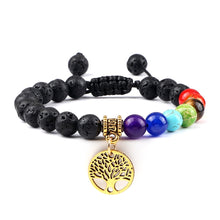 Load image into Gallery viewer, Chakra Life Tree Healing Bracelets (some adjustable); Natural Stone; Reiki; Yoga; Meditation
