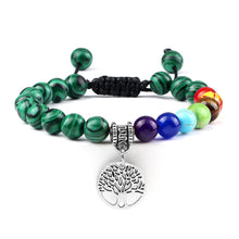 Load image into Gallery viewer, Chakra Life Tree Healing Bracelets (some adjustable); Natural Stone; Reiki; Yoga; Meditation