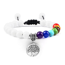 Load image into Gallery viewer, Chakra Life Tree Healing Bracelets (some adjustable); Natural Stone; Reiki; Yoga; Meditation