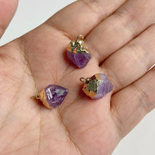 Load image into Gallery viewer, Natural Purple Crystal Quartz Stone Amethyst; Pendant; Earring; Charm for Handmade Jewelry Making