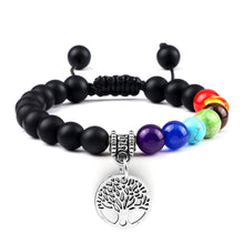 Load image into Gallery viewer, Chakra Life Tree Healing Bracelets (some adjustable); Natural Stone; Reiki; Yoga; Meditation