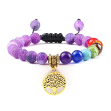 Load image into Gallery viewer, Chakra Life Tree Healing Bracelets (some adjustable); Natural Stone; Reiki; Yoga; Meditation