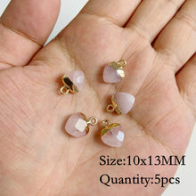 Load image into Gallery viewer, Natural Rose Quartz; Pendant; Bracelet; Charms for Jewelry Making; Earring Accessory