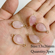 Load image into Gallery viewer, Natural Rose Quartz; Pendant; Bracelet; Charms for Jewelry Making; Earring Accessory