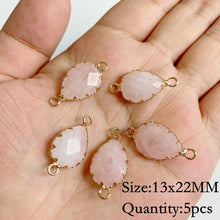 Load image into Gallery viewer, Natural Rose Quartz; Pendant; Bracelet; Charms for Jewelry Making; Earring Accessory