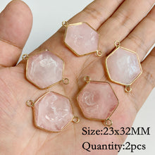 Load image into Gallery viewer, Natural Rose Quartz; Pendant; Bracelet; Charms for Jewelry Making; Earring Accessory