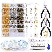 Load image into Gallery viewer, Alloy Accessories Jewelry Findings Set Jewelry Making Tools Copper Wire Open Jump Rings Earring Hook Jewelry Making Supplies Kit