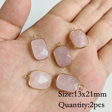 Load image into Gallery viewer, Natural Rose Quartz; Pendant; Bracelet; Charms for Jewelry Making; Earring Accessory