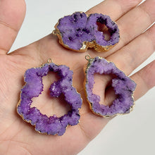 Load image into Gallery viewer, Natural Purple Crystal Quartz Stone Amethyst; Pendant; Earring; Charm for Handmade Jewelry Making