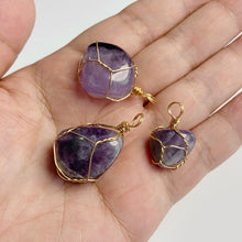 Load image into Gallery viewer, Natural Purple Crystal Quartz Stone Amethyst; Pendant; Earring; Charm for Handmade Jewelry Making