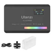 Load image into Gallery viewer, Ulanzi VL120 RGB LED Video Light; Full Color Rechargeable 3100mAh Dimmable 2500-9000K Lamp
