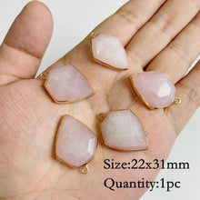 Load image into Gallery viewer, Natural Rose Quartz; Pendant; Bracelet; Charms for Jewelry Making; Earring Accessory