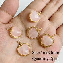 Load image into Gallery viewer, Natural Rose Quartz; Pendant; Bracelet; Charms for Jewelry Making; Earring Accessory